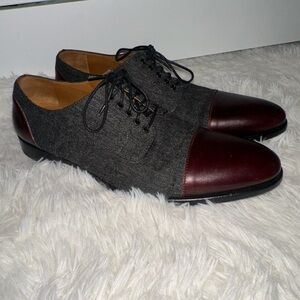 Taft Charcoal and Burgundy Oxfords